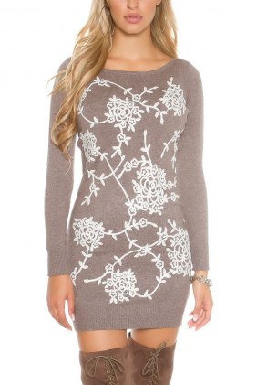 Rochie tricot Jazmin Cappuccino din Colectia de ROCHII TRICOT