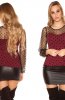 BLUZE - Bluza Polka Dots Bordeaux