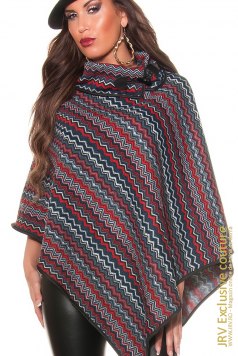 Poncho Katerina Red - Magazin online haine de dama Fashion