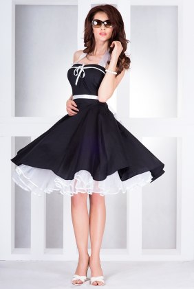 Rochie retro Amely Black din Colectia de SCOASE DIN STOC