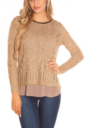 Pulover Quinn Cappuccino din Colectia de PULOVERE / CARDIGANE