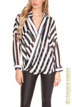 Bluza Wilda Black-White - Magazin online haine de dama Fashion