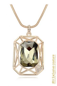 Colier Shining Moon Transparent Black - Magazin online haine de dama Fashion