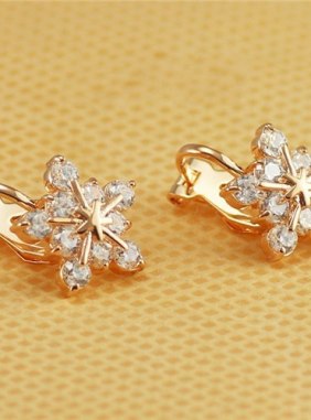 Cercei Chic Snowflake Transparent din Colectia de cercei JRV.ro