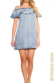 Rochie de zi Denim Light Blue - Magazin online haine de dama Fashion