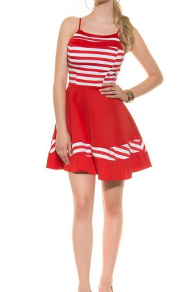 Rochie retro Striped Red din Colectia de SCOASE DIN STOC