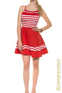 Rochie retro Striped Red - Magazin online haine de dama Fashion