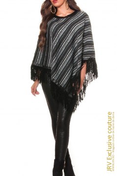 Poncho Amely Black - Magazin online haine de dama Fashion