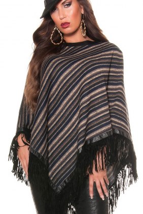 Poncho Amely Dark Blue din Colectia de SCOASE DIN STOC