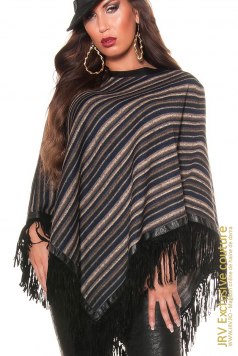 Poncho Amely Dark Blue - Magazin online haine de dama Fashion