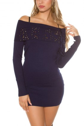 Rochie tricot Kierra Navy din Colectia de ROCHII TRICOT