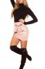 FUSTE - Fusta din piele intoarsa Amely Antique Pink