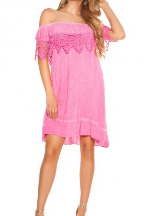 Rochie de zi Latya Fuchsia din Colectia de ROCHII OFFICE / DE ZI