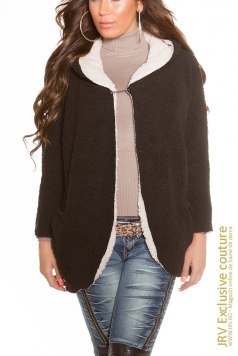 Hanorac plusat Any Black - Magazin online haine de dama Fashion