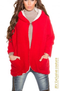 Hanorac plusat Any Red - Magazin online haine de dama Fashion