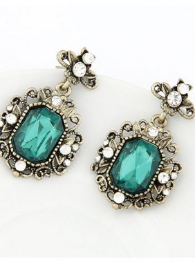 Cercei Vintage Floral Green din Colectia de cercei JRV.ro