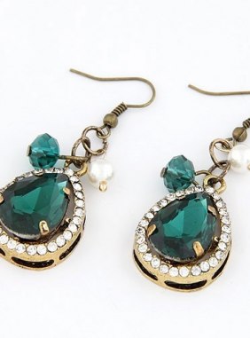 Cercei Vintage Baroque Green din Colectia de cercei JRV.ro