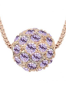 Colier Gatienne Gold-Violet din Colectia de coliere JRV.ro