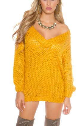 Pulover Brandi Mustard din Colectia de PULOVERE / CARDIGANE