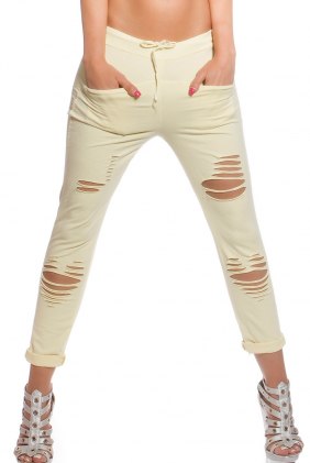 Pantaloni Casual Style Yellow din Colectia de SCOASE DIN STOC
