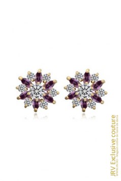 Cercei Snowflake Purple - Magazin online haine de dama Fashion