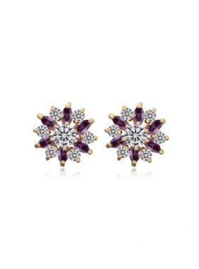 Cercei Snowflake Purple din Colectia de cercei JRV.ro