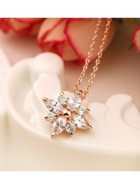Colier Ice Flower Rose-Gold din Colectia de coliere JRV.ro